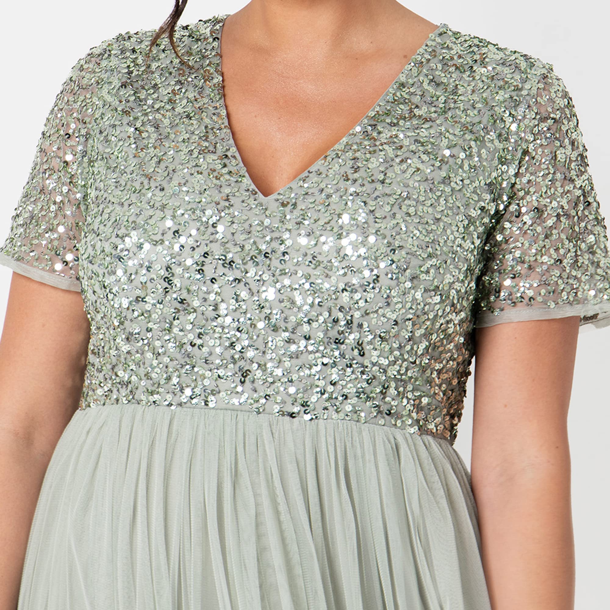Maya Deluxe Damen Midi-kleid Mit V-ausschnitt – Bild 4