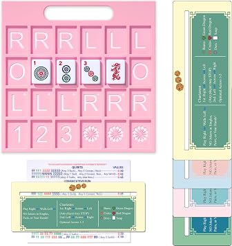 Solo Mahjong Board, Line Finder with Rule for Single Player Practice