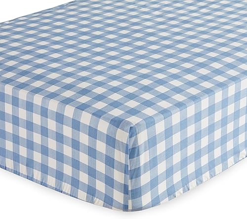 Miniatura 7 de Levtex Baby - Juego de cama de cuna Forest Friends - Juego de guardería para bebé - Gingham - Azul y blanco - Retratos de animales - Juego de 5