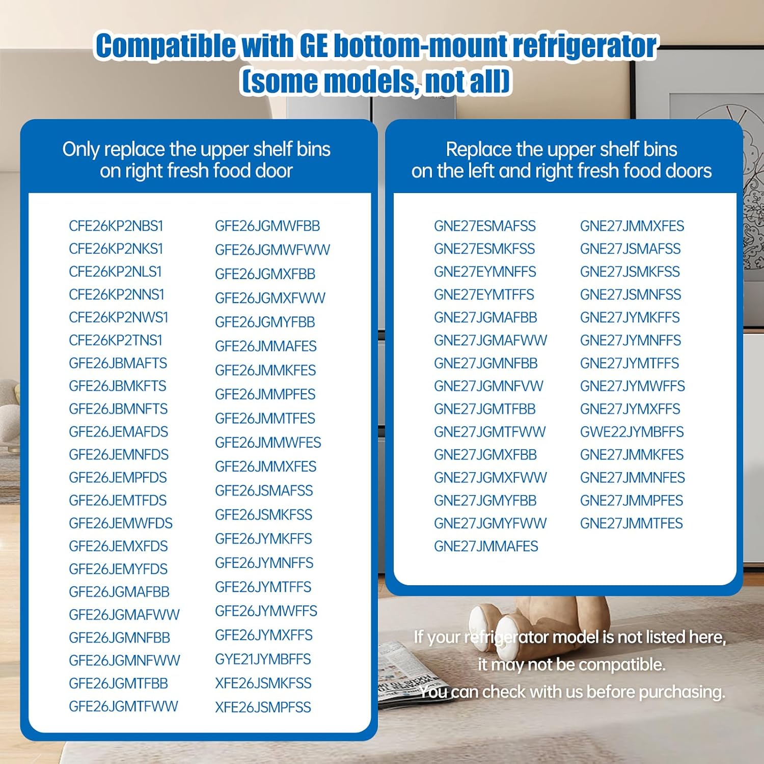 WR71X38307 WR71X30144 Door Shelf Bin Compatible with GE Refrigerator GNE27JYMWFFS GFE26JSMAFSS GFE26JYMWFFS GNE27JYMWFFS etc, Door Shelf Replacement:4975750, AP7186356, EAP16729788, PS16729788