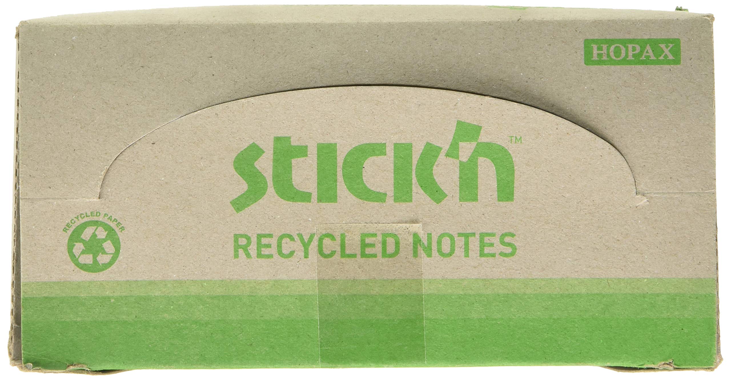 Stick 'N Repositionable Recycled Notes, 76x76mm, 100 Sheet, Pack of 12