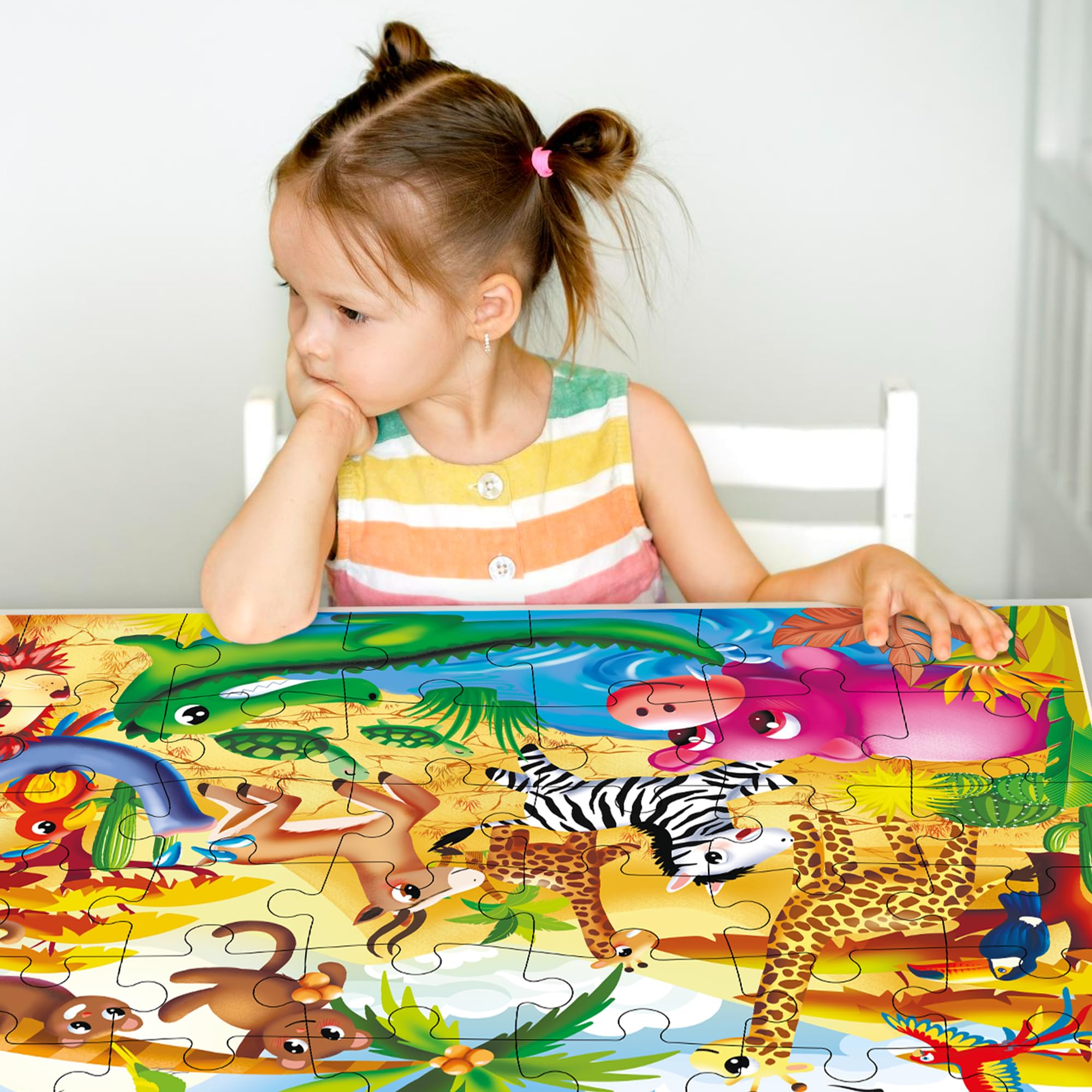 QUOKKA Puzzle Grandi Bambini 2 3 4 Anni - 60x90 cm Puzzle 48 Pezzi Gigante da Pavimento Bambini 5 6 Anni - Giochi Educativi - Grande Giocattolo Africa per Ragazzi e Ragazze dai 2 ai 6