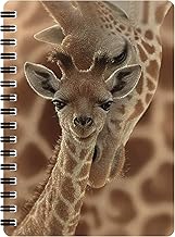 3D LiveLife Notepad - New Born from Deluxebase.A6 Lenticular Art 3D Giraffe Blank Pages Spiral Notebook Made of Recycled Paper Licensed Illustrations by Renowned Artist Collin Bogle