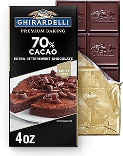 GHIRARDELLI Premium 70% Cacao Extra Bittersweet Chocolate Baking Bar, 4 oz – Rich Dark Chocolate for Gourmet Desserts