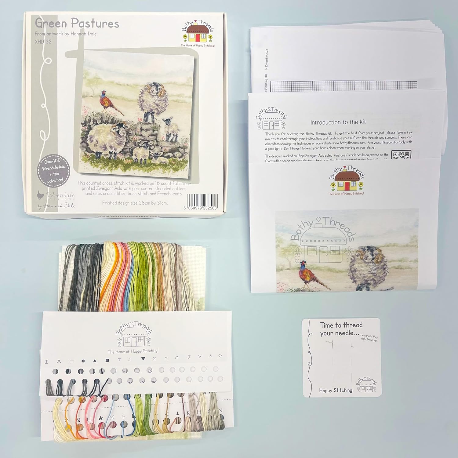 Bothy Threads - Green Pastures Counted Cross Stitch Kit, By the yard, XHD132