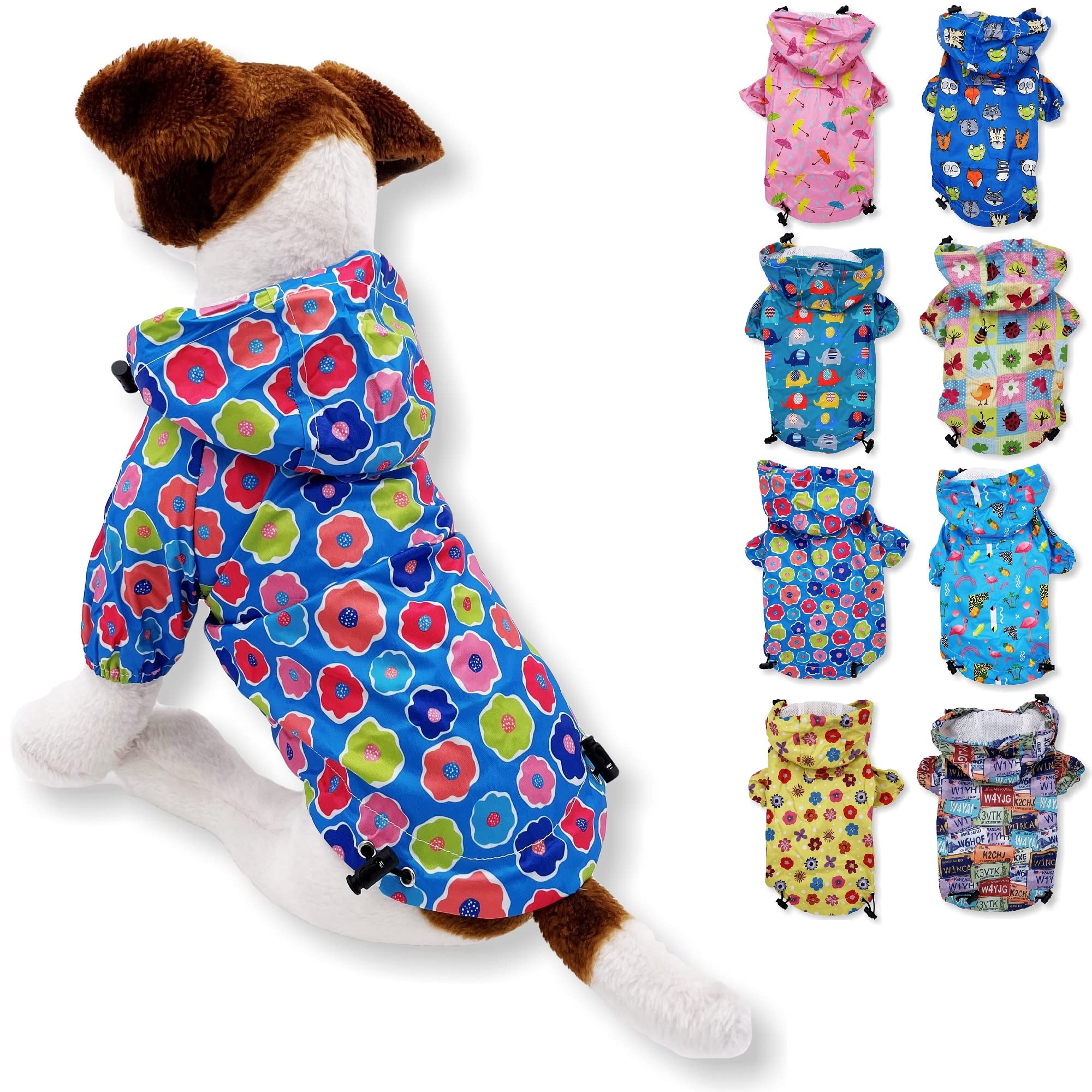 Manteau imperméable chat et chiot fini le pelage mouillé avec capuche