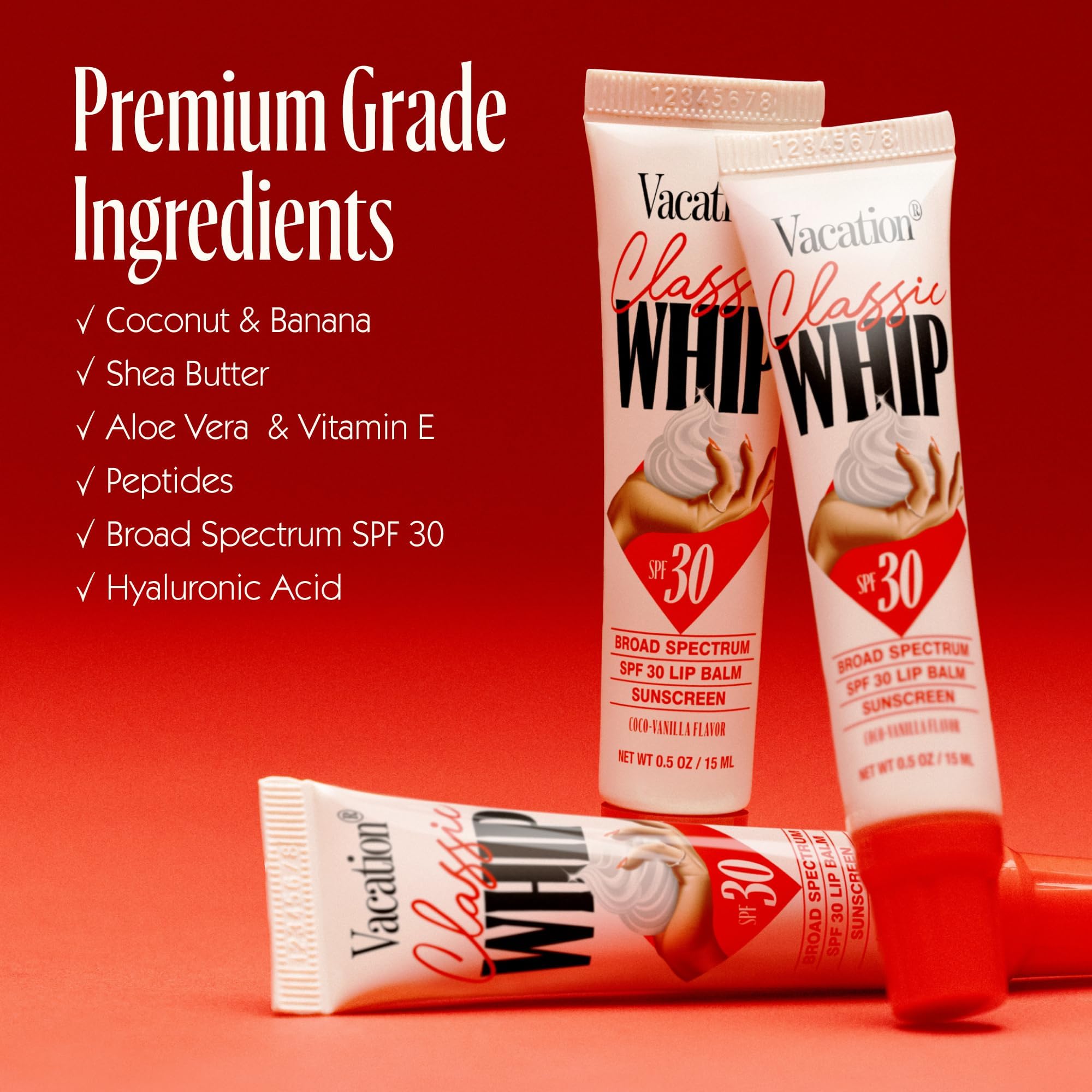 Vacation Classic Whip SPF 30 Coconut-Vanilla Hydrating Lip Balm Sunscreen