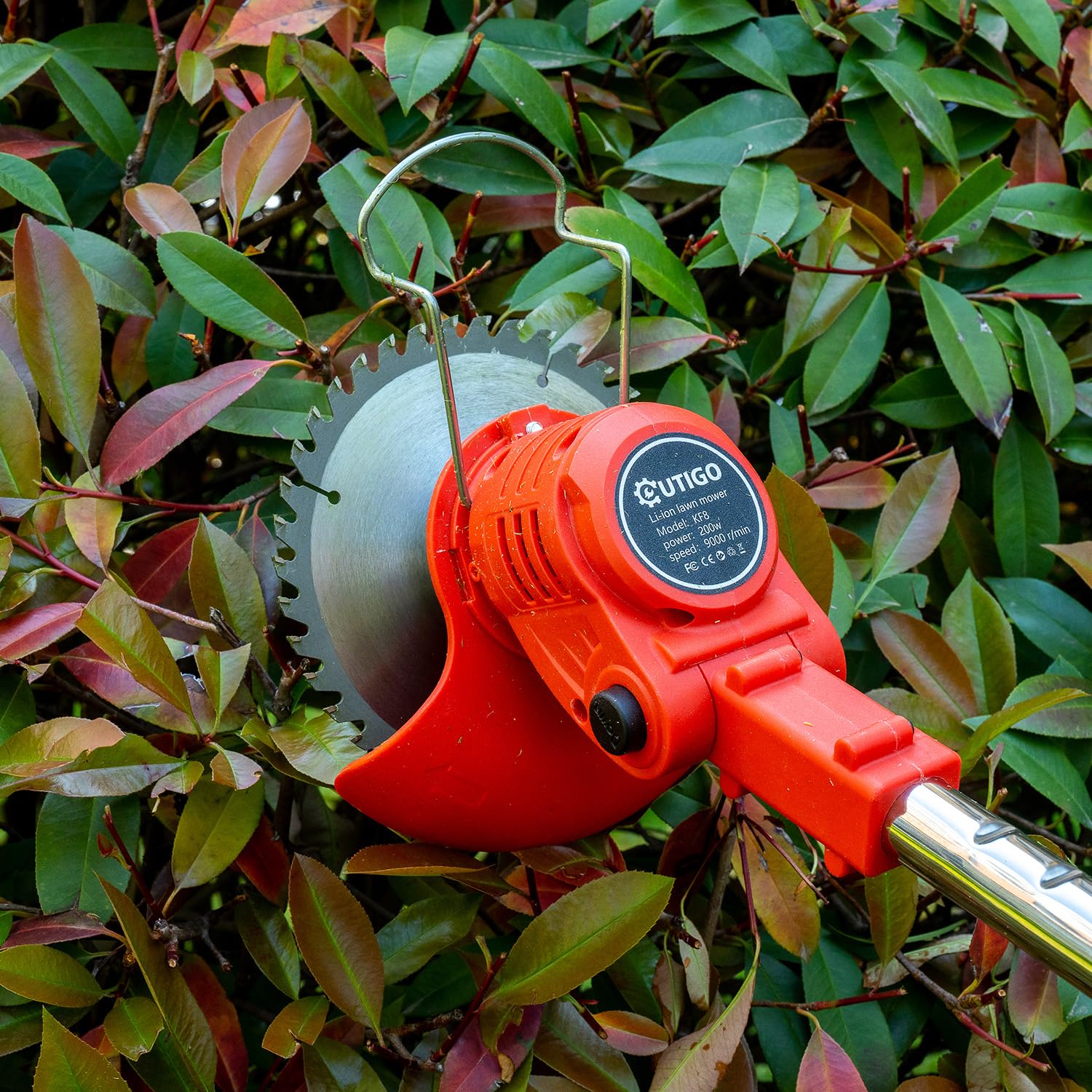 Akku Rasentrimmer mit Akku, Rasenkantenschneider mit 2 Akkus 21V und 4 Messertypen+1 Gartenschere, einstellbar in Höhe und Winkel, Rasentrimmer zum Mähen von Rasenflächen