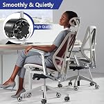 AGPTEK Set of 5 Office Chair Caster Wheels, Smooth Office Chair Wheels Replacement (11x22mm) for Hardwood Floors, Carpet, Heavy Duty Quiet Office Chair casters, No Noise, Quiet Game Chair Wheels