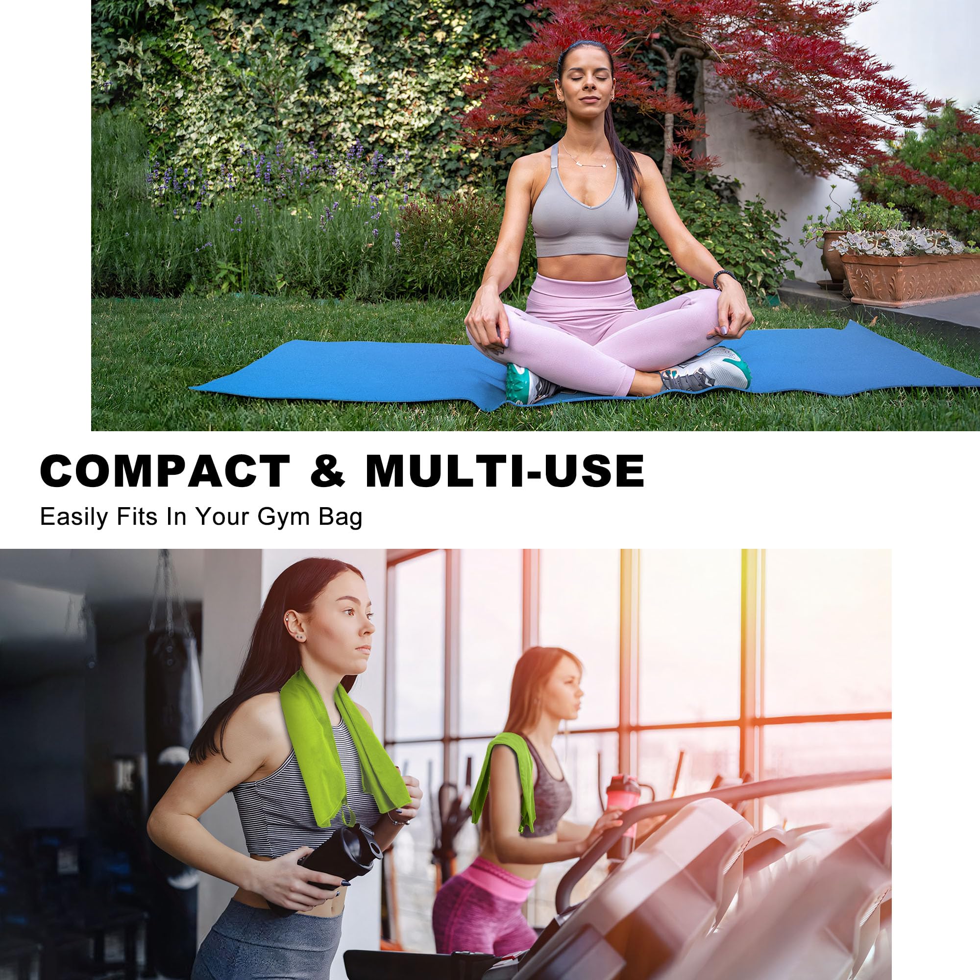 HiiPeak Toallas Microfibra Gimnasio Grandes, Toalla Gimnasio Compactas y de Alta Absorción | Toalla Gym Hombre, Mujer | Ideal para Gimnasio, Viajes y Piscina | Mantenimiento Fácil