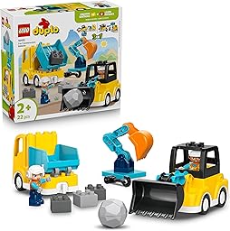 レゴ(LEGO) デュプロ 3 in 1 こうじげんばの車 おもちゃ 玩具 誕生日 プレゼント ブロック 知育 男の子 女の子 子供 1歳半 2歳 4歳 幼児 乗り物 車 ミニカー インテリア オシャレ 10475