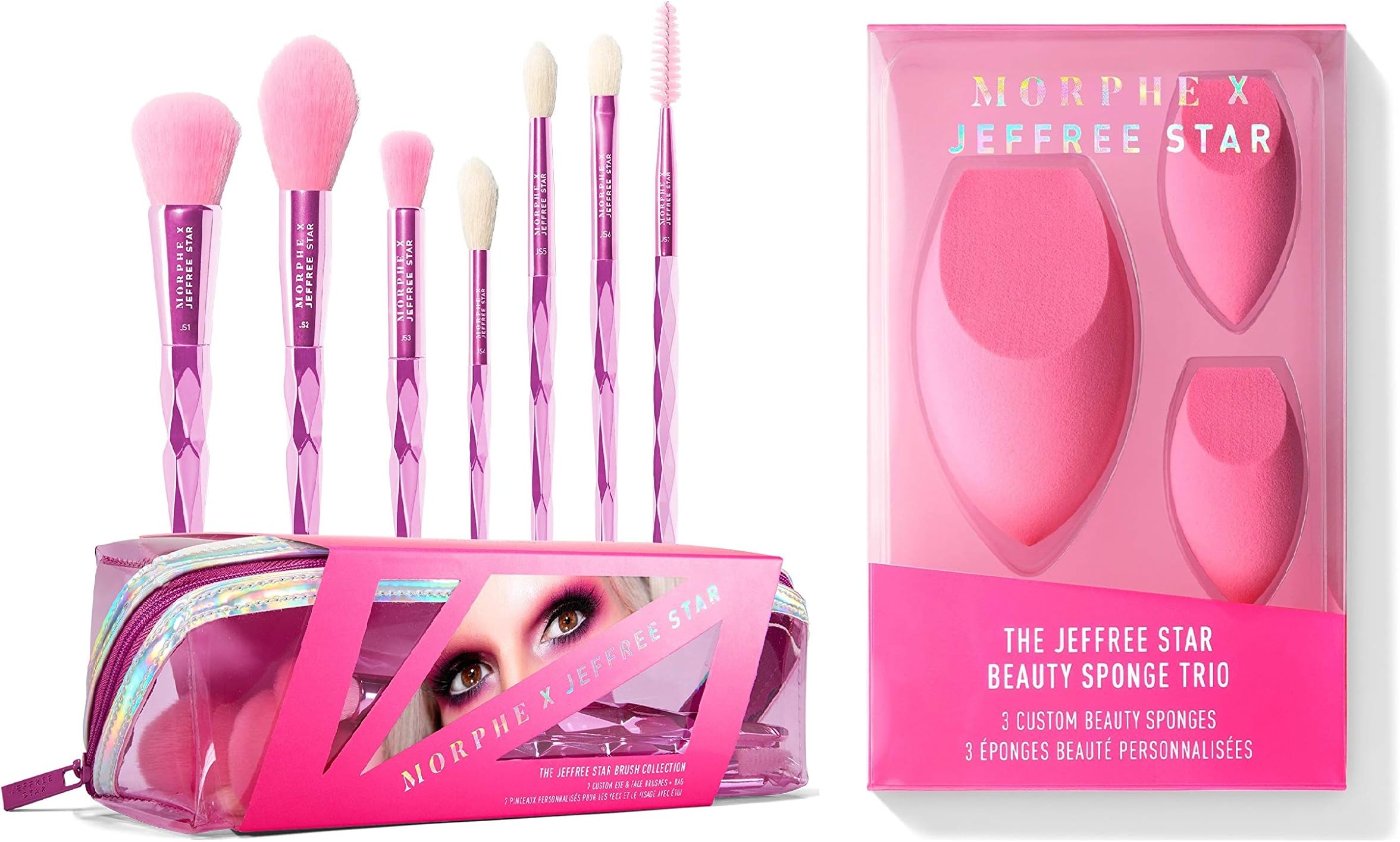 AUTHENTIC JEFFREE STAR BRUSH COLLECTION PLUS 3 SPONGE BUNDLE