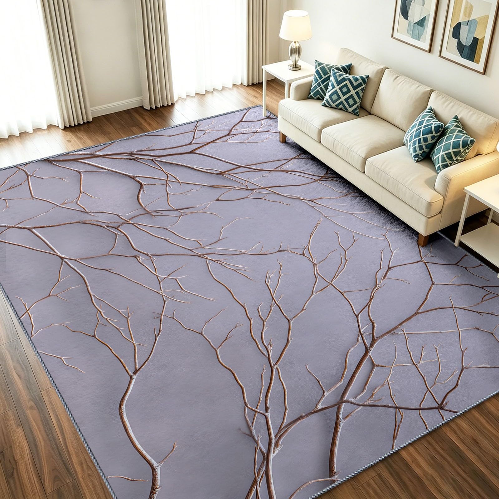 Alfombra dormitorio gris de 60x110 cm minimalista abstracta para pasillo y estudio