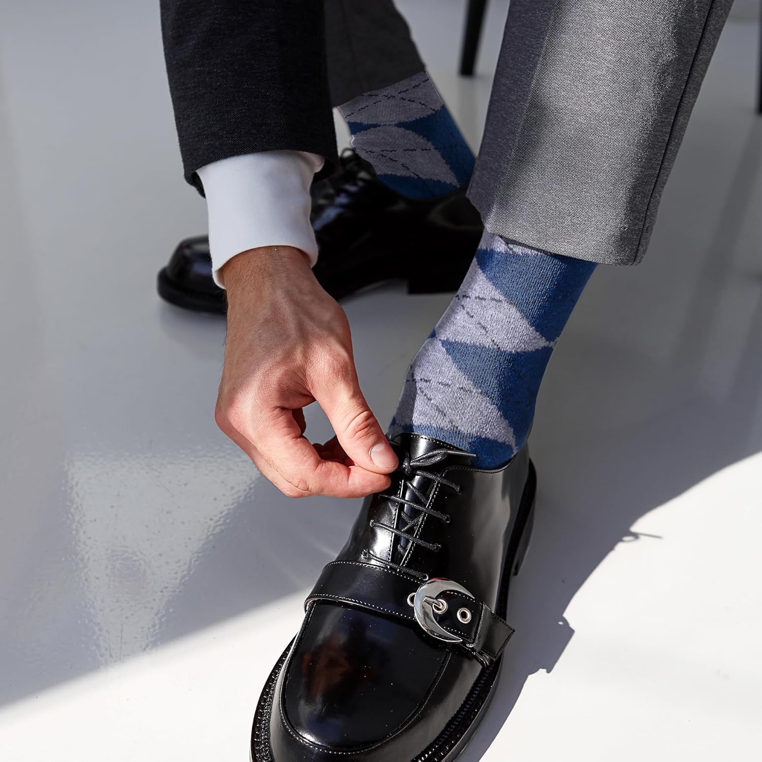 Parquet 12 Pack Dress Socks for Men- Fancy Argyle and Classic Pattern Dress Socks - Image 2