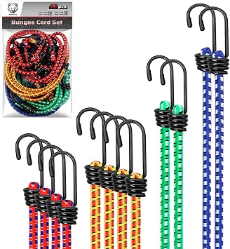 12PCS Bungee Cords Heavy Duty Outdoor, 15" 18" 24" 35"