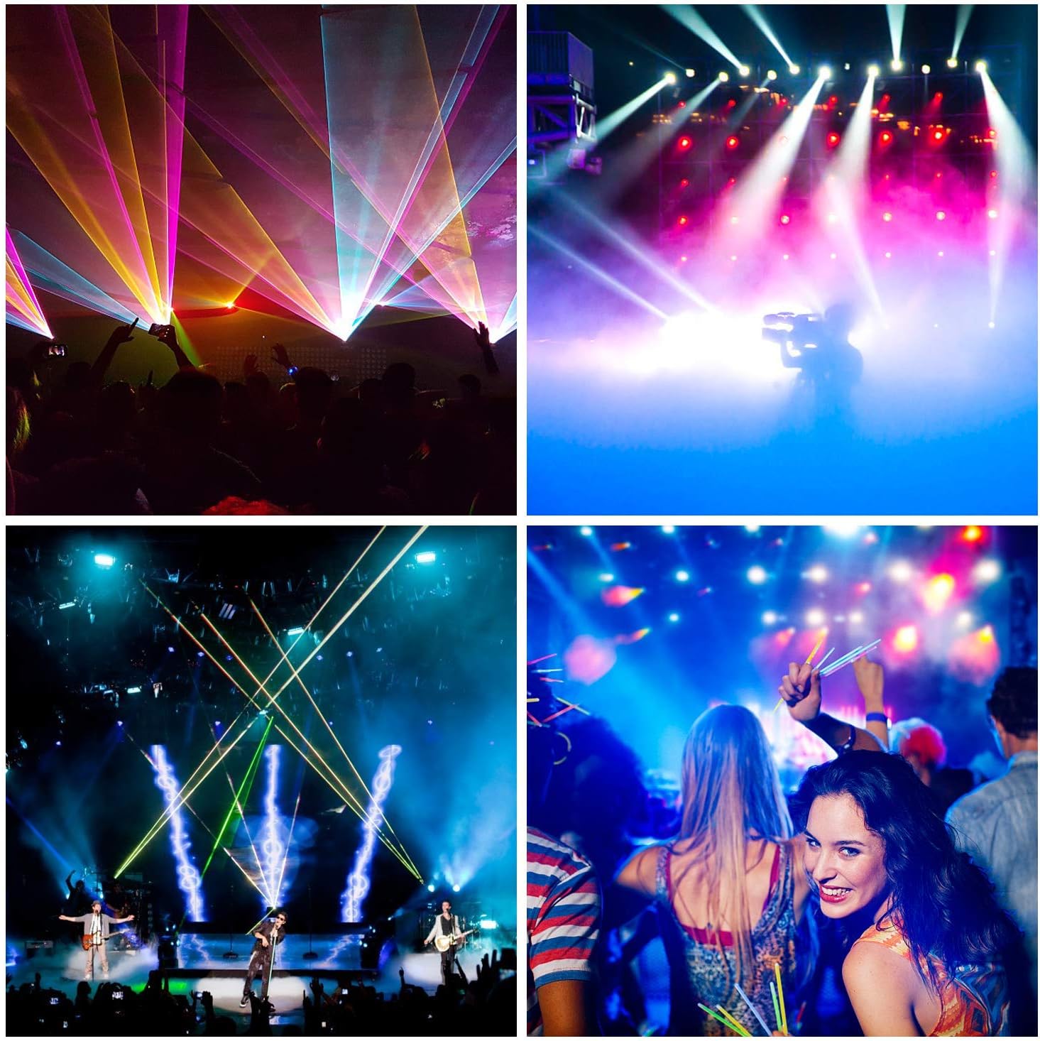 Арткы view of the AGPTEK light showing DMX In, DMX Out, and Power In connections