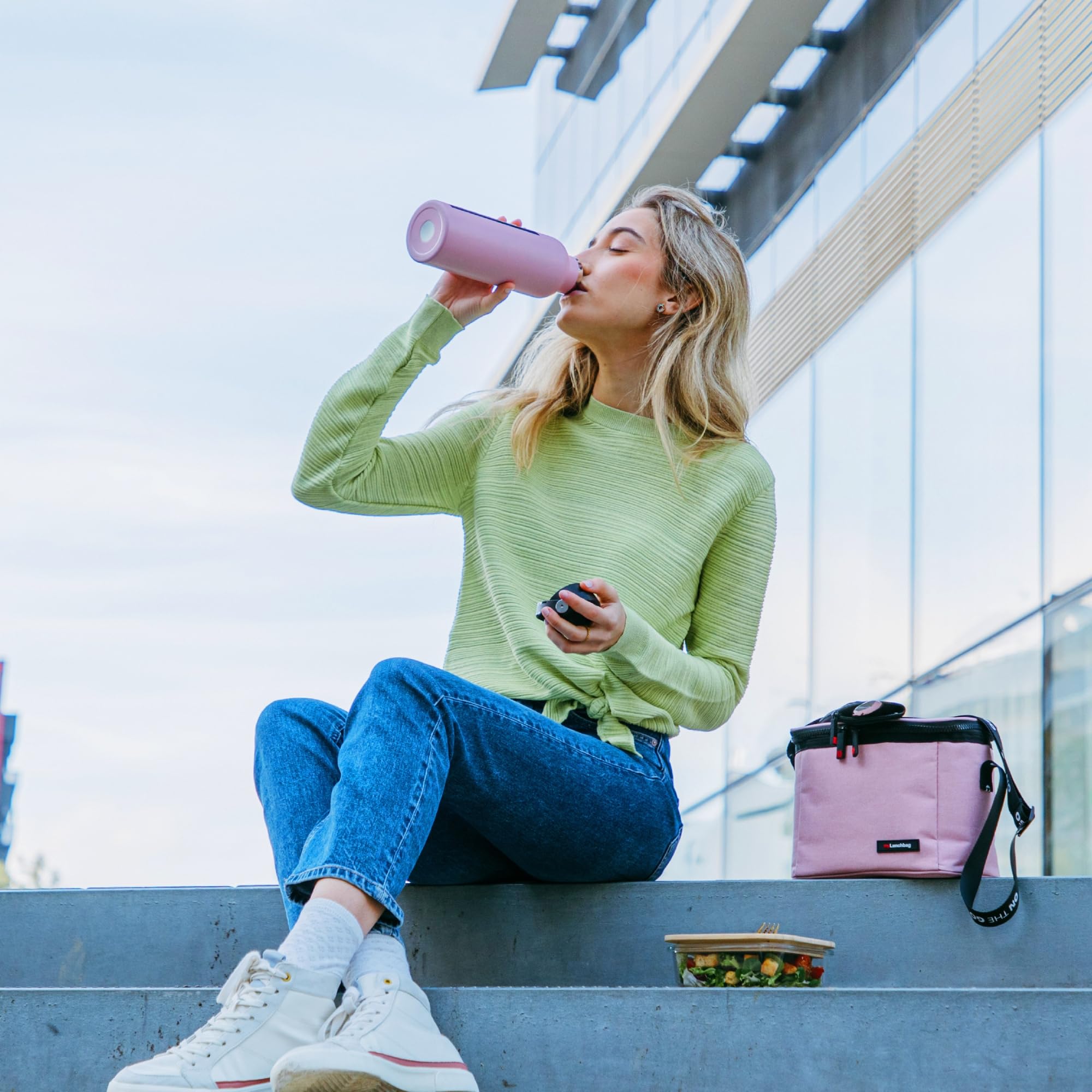 Image secondaire de Sac à Lunch Isotherme 4L Rose Chinée - Iris Barcelona