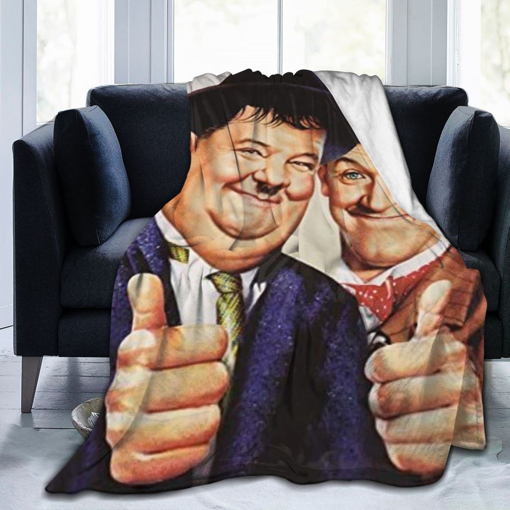 Lawenp Ultra-Soft Fluffy for Laurel and Hardy Throw Blankets Warm Flannel Ultra-Soft Micro Fleece Blanket,for Bedding,Couch,Sofa,Bed50 x40
