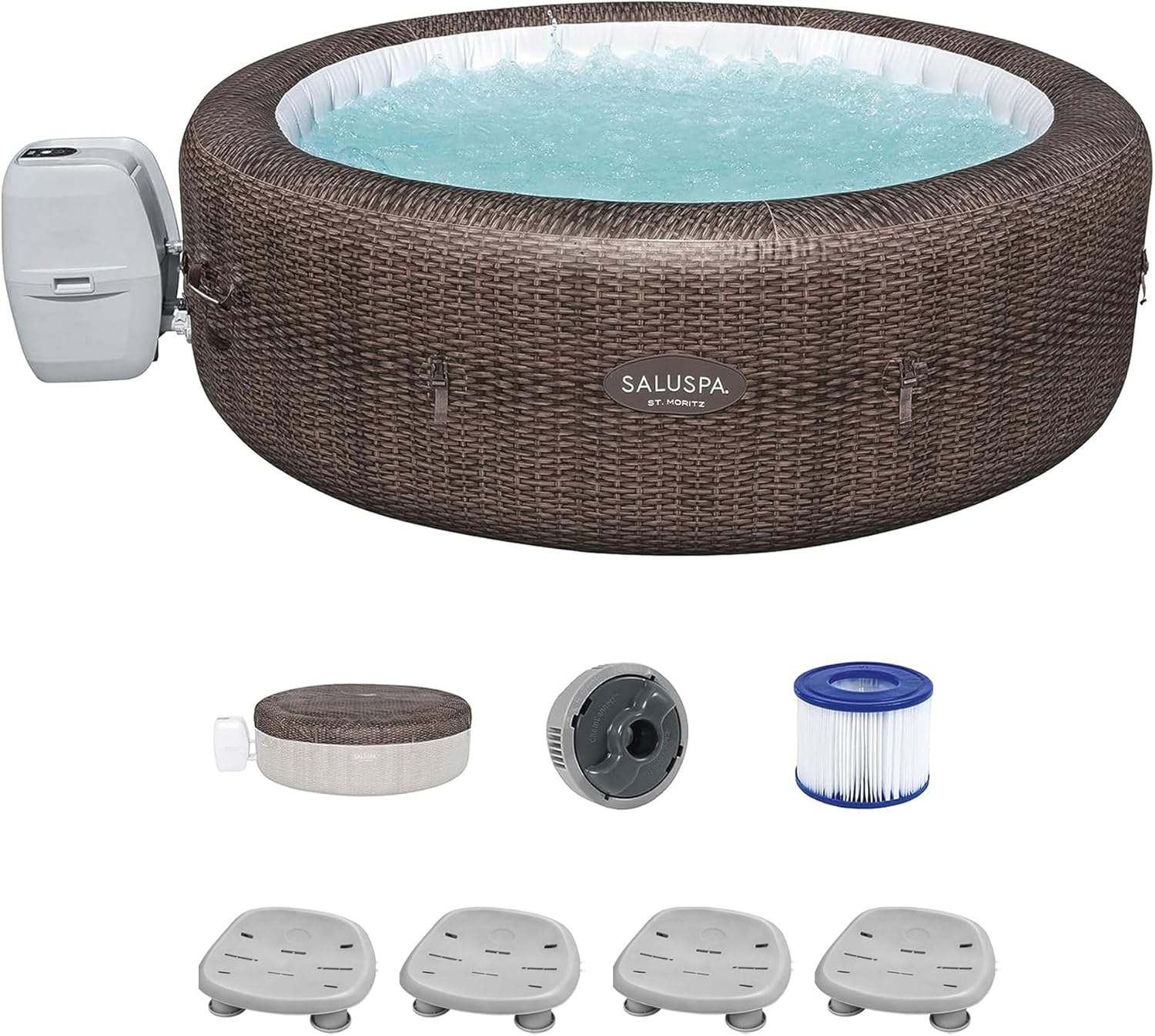 Bestway SaluSpa St Moritz Hot Tub with Chemical Floater
