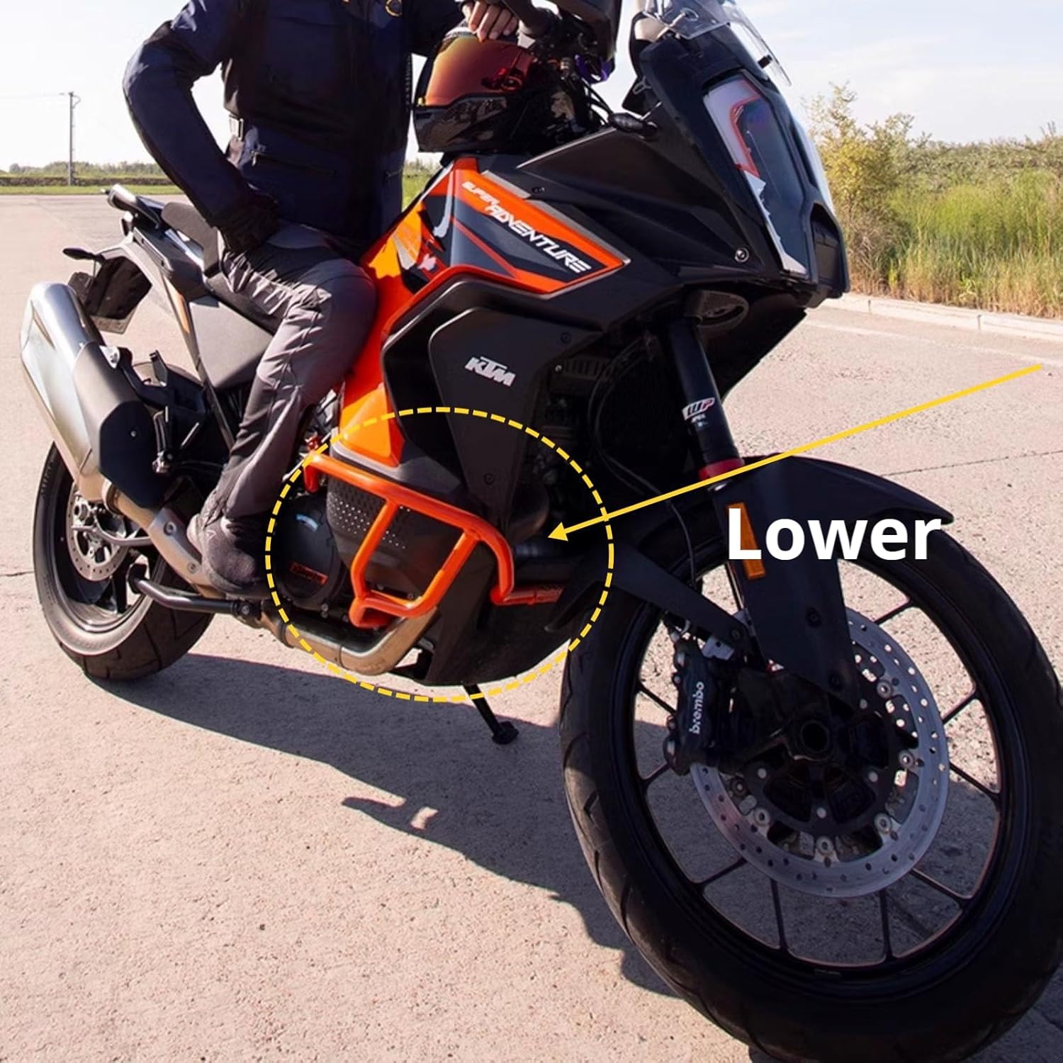 Lower Orange Crash Highway Bar for KTM 1290 Super Adventure S/R 2021-2023 Engine Guard Orange