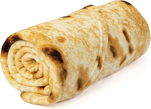 Miniatura 7 de PAVILIA Manta de tortilla de burrito, manta de doble cara para niños, niñas, adolescentes, manta de comida realista, divertido regalo de broma para
