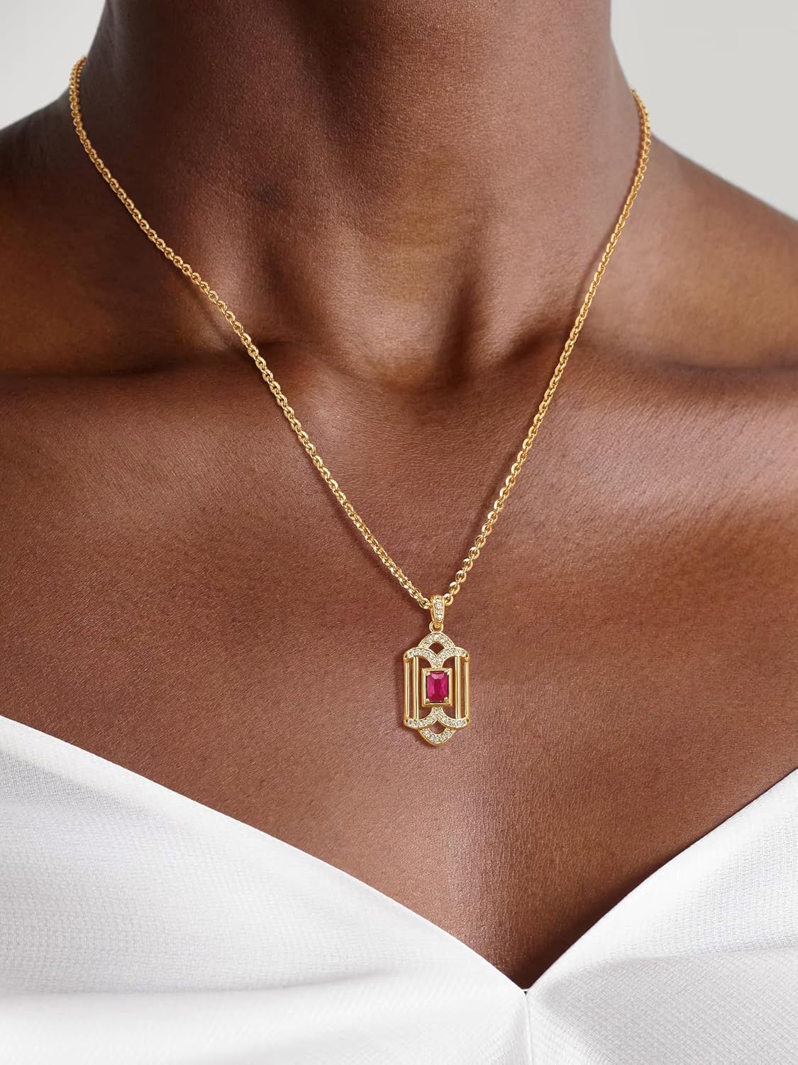 BENEIGE Gold Necklace Gold Plated with Cubic Zirconia Charm Necklaces for women - Image 2