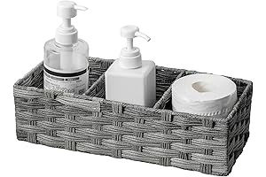 Multi-Purpose Toilet Tank Topper Paper Basket Organizer for Rustic Farmhouse Decor