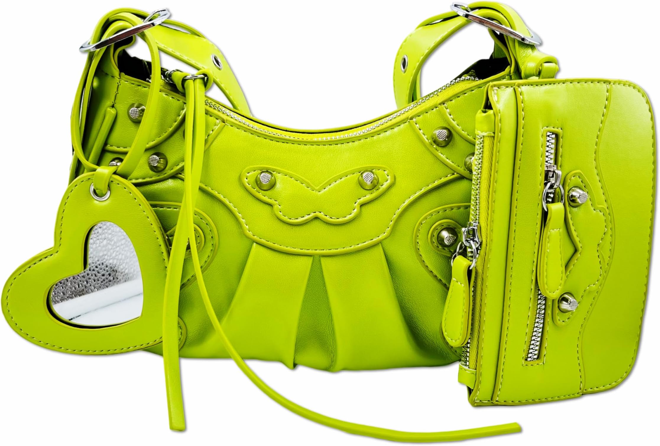 Shoulder Bag for Women, Leather Hobo Bag, Punk Style, Y2k, Crossbody Handbag with Rivet