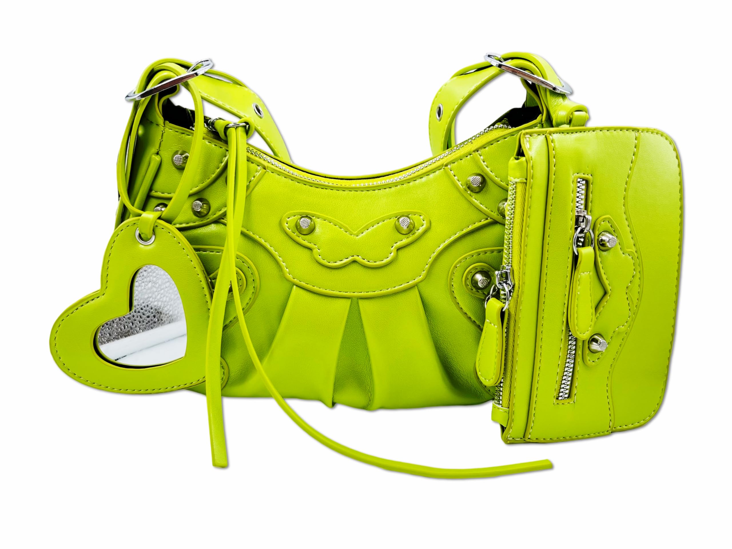 Shoulder Bag for Women, Leather Hobo Bag, Punk Style, Y2k, Crossbody Handbag with Rivet