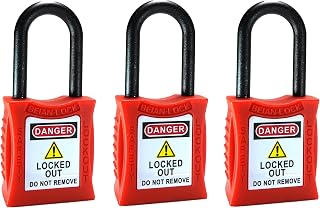 Safety Loto Lockout Padlocks Insulated Dielectric Shackle Keyed Different Set BEIAN-LOCK BAN-202 (RED)