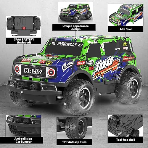 Miniatura 5 de GUOKAI Auto de control remoto para niños y niñas, auto de camiones RC de alta velocidad de 2.4 GHz, escala 124, rápido en todos los terrenos,