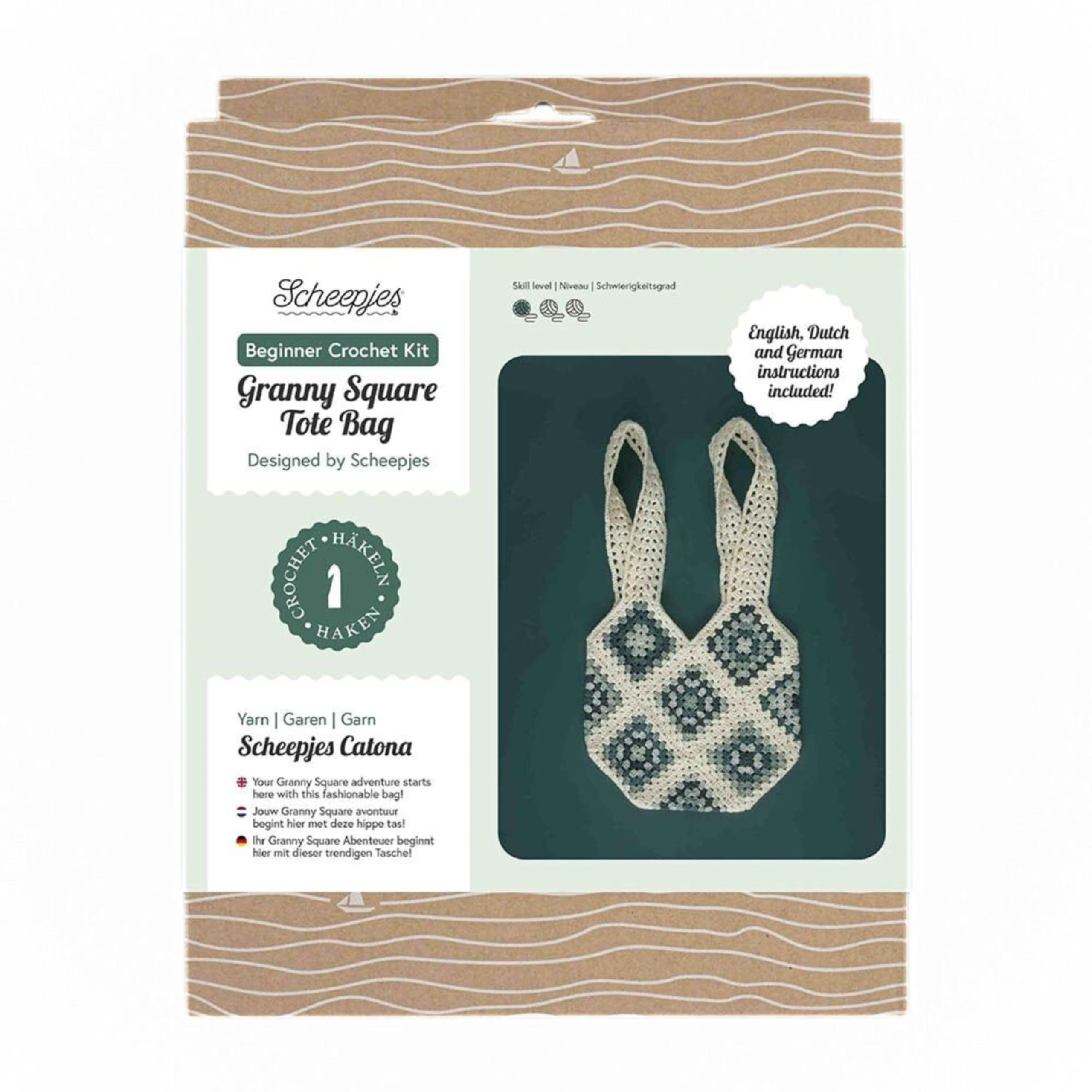 Scheepjes Multicolor - Granny Square Blue Tote Bag Beginner Crochet Kit - 1 Set