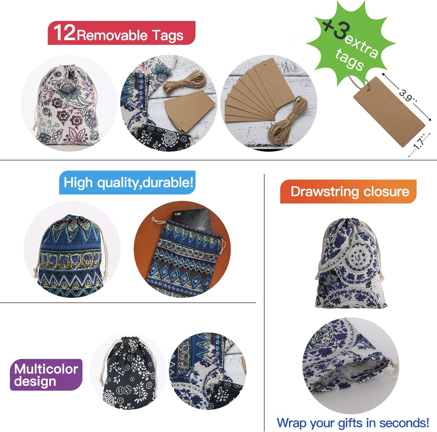 Get Discount 70% Price Corciosy Reusable Cloth Gift Bags with Drawstring,Mini Linen Canvas Bag Gift Pouches Drawstring,Tiny Fabric Gift Bag,Birthday Christmas DIY Craft S/M/L 12PCS Buy 1 get 1 Corciosy Reusable Cloth Gift Bags with Drawstring,Mini Linen Canvas Bag Gift Pouches Drawstring,Tiny Fabric Gift Bag,Birthday Christmas DIY Craft S/M/L 12PCS