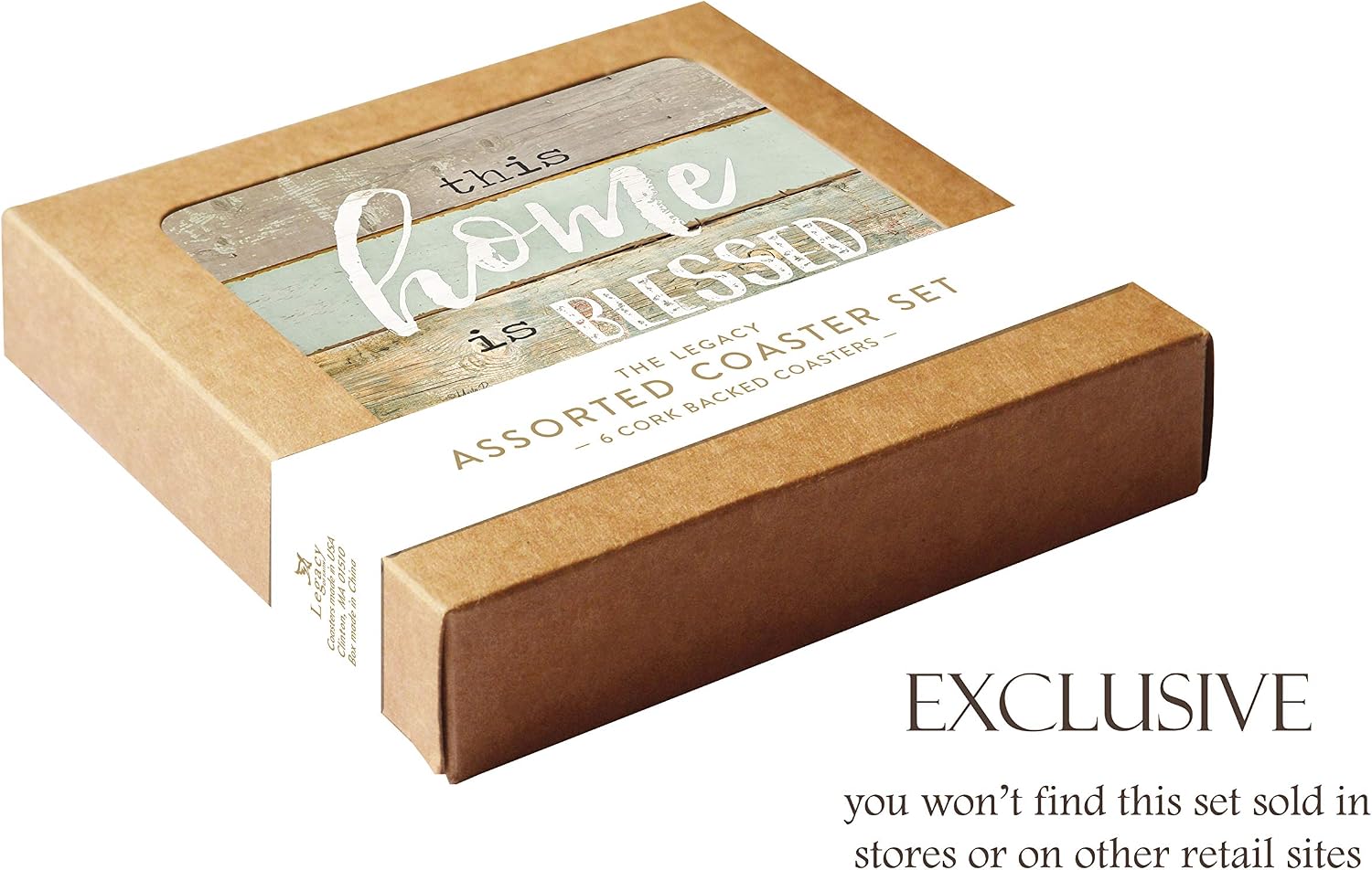 ❤ Crazy Deals Legacy Publishing Group Inspirational Round Cork-Backed Coaster Set, 6-Count, This Home Is Blessed