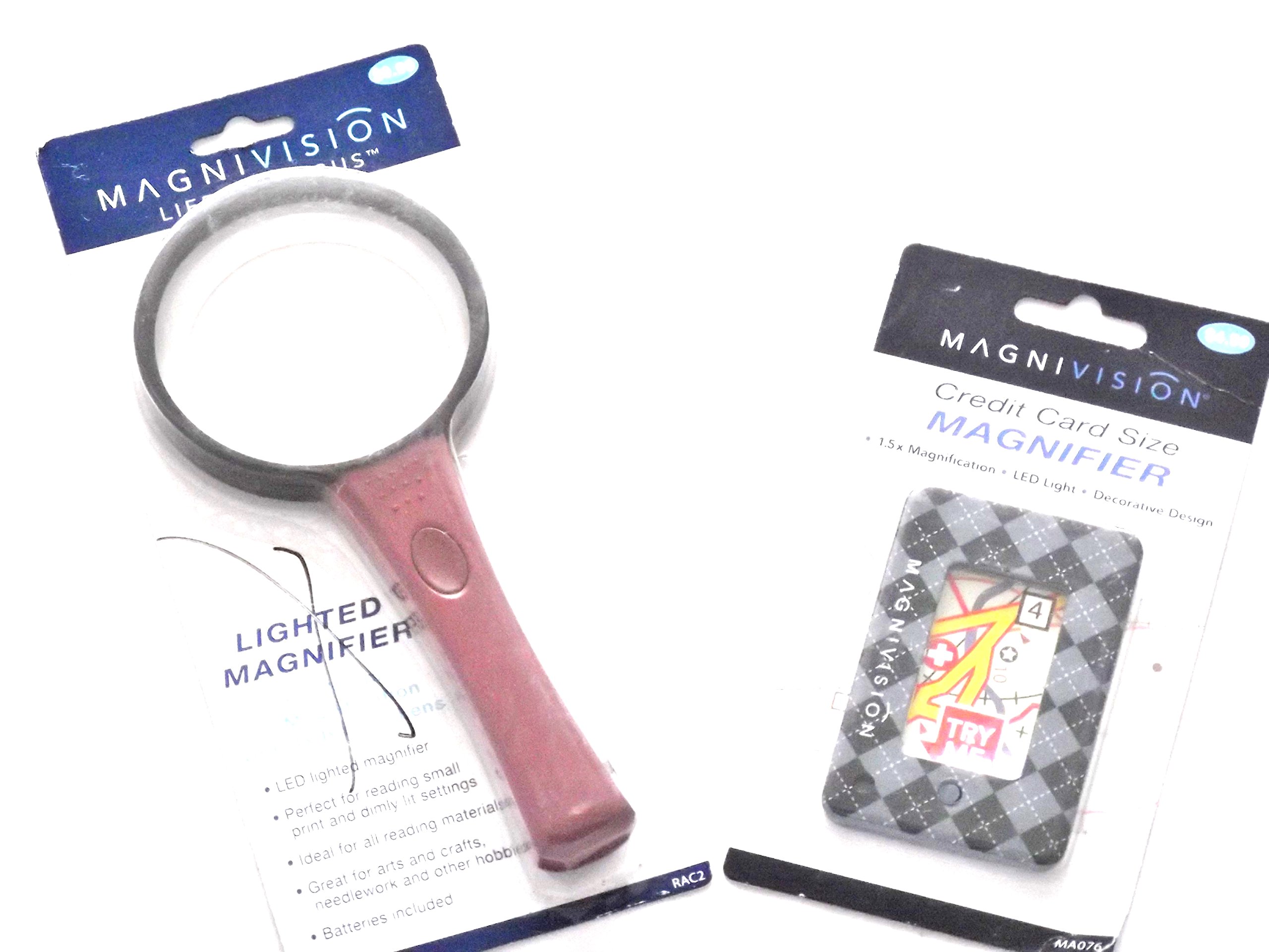 Foster Grant CLEARANCE Magnifiers Lot 2 Pack MAGNIVISION 2X Magnification Lighted