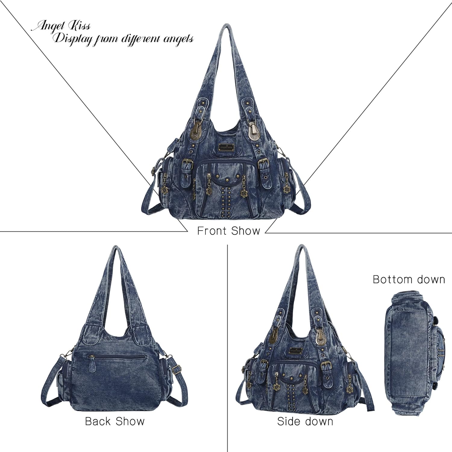 Angel Kiss Purses for Women Soft PU Leather Large Hobo Bags for Women Shoulder Bag | Soft, PU Leather, Large, Soft, PU Leather, Large - Image 3