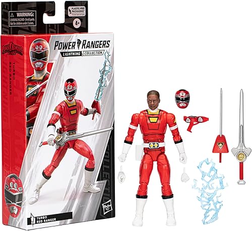 Miniatura 5 de Power Rangers Lightning Collection Turbo Red Ranger - Figura de acción coleccionable de 6 pulgadas con accesorios, para niños a partir de 4 años