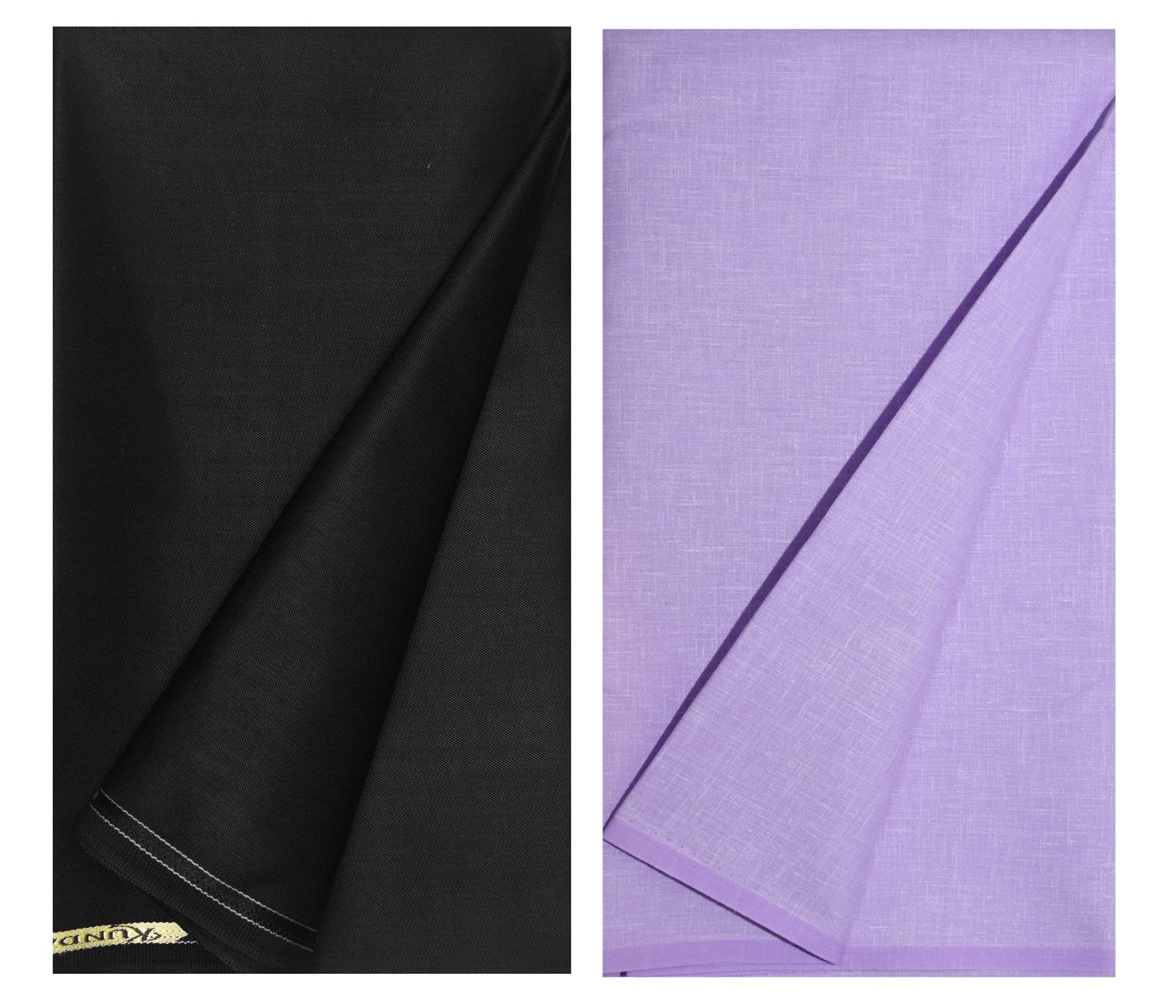 KUNDAN SULZ GWALIOR Men's Cotton Shirt & Trouser Fabric Combo Set (Black & Light Purple)-picture-20
