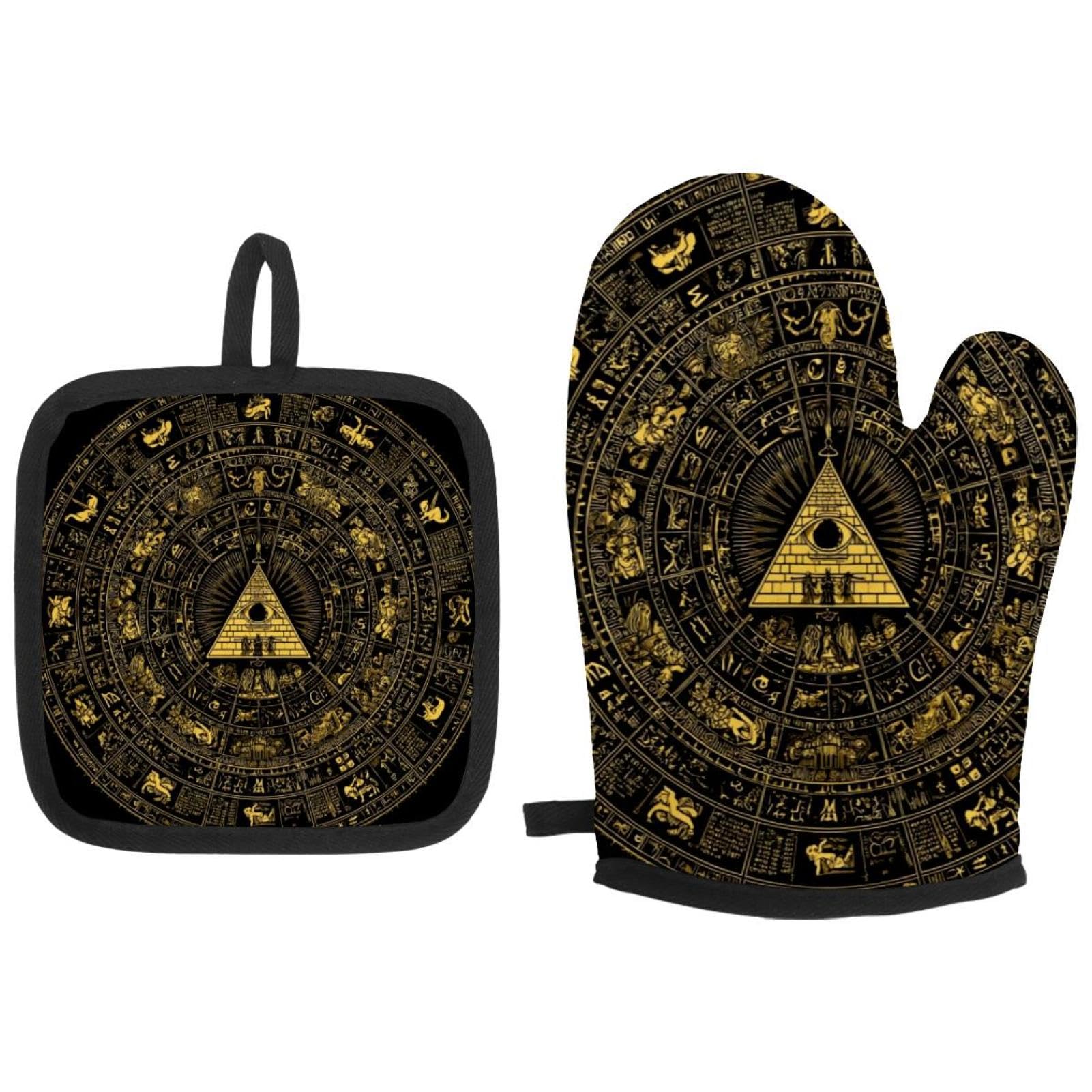 Gants de four résistants à la chaleur Bill Cipher Wheel et manique cuisine