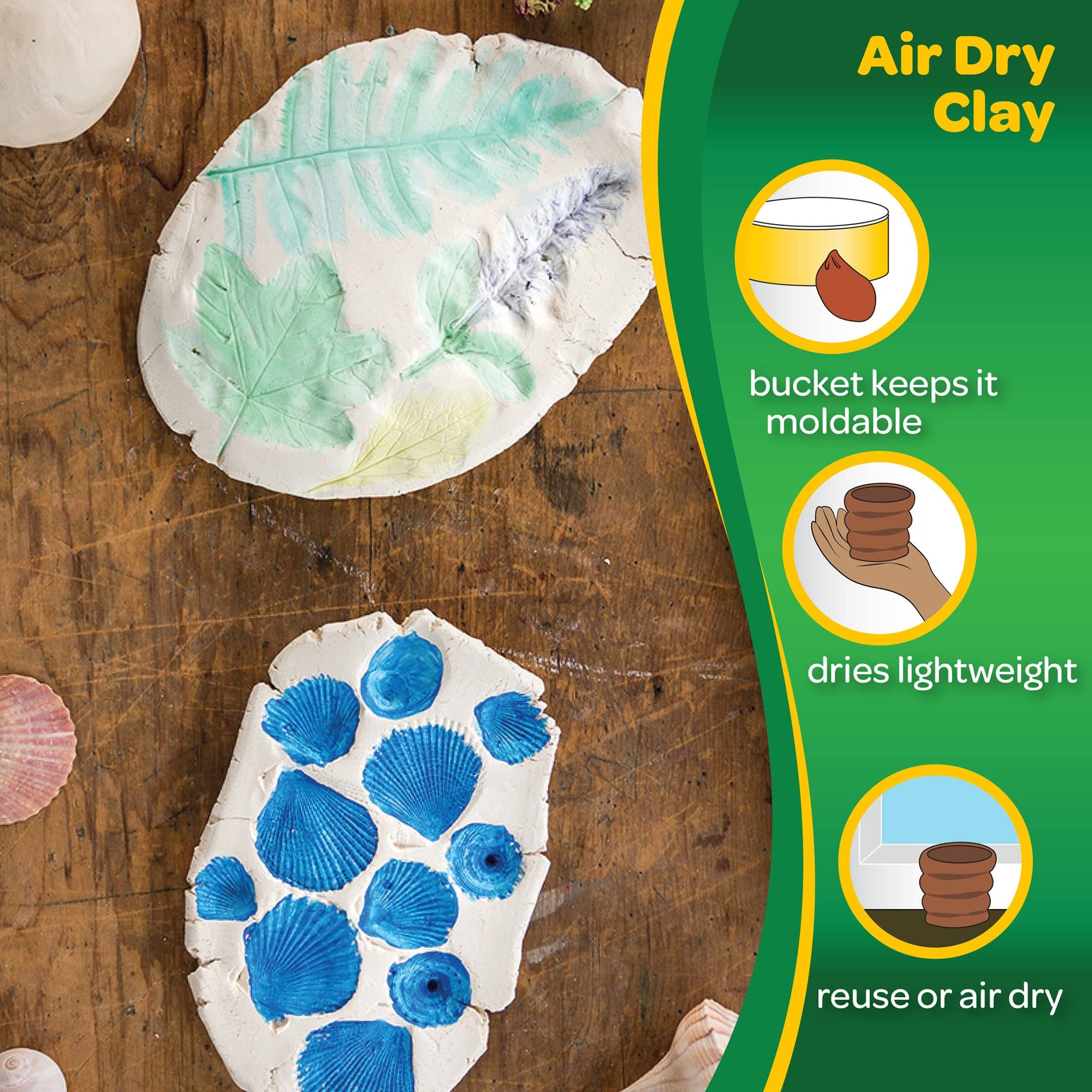 Buy Crayola Air Dry Clay, Terra Cotta No Bake Modeling Clay for Kids, 2