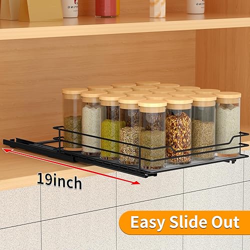 Miniatura 5 de Organizador de especias extraíble para gabinete, organizador de especias deslizante resistente para armarios de cocina y despensa, se adapta a