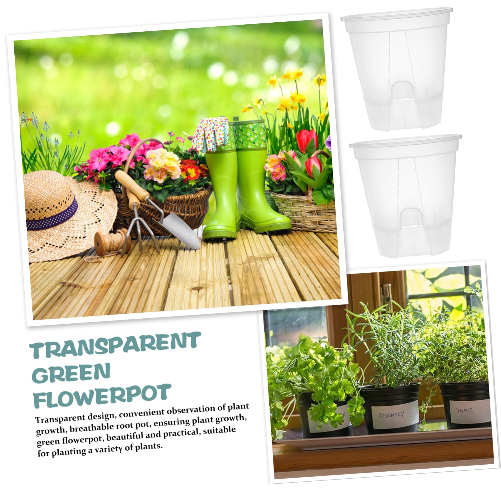 6pièces Pots à Orchidées Transparente avec Drainage Pots De Auto-arrosants pour Plantes Intérieur Bacs Plastique Respirants pour Et