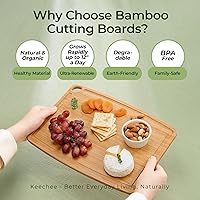 Vista 7 de Tablas de cortar de bambú aptas para lavavajillas, tabla de cortar de madera duradera y ligera para cocina ocupada, fácil almacenamiento y limpieza