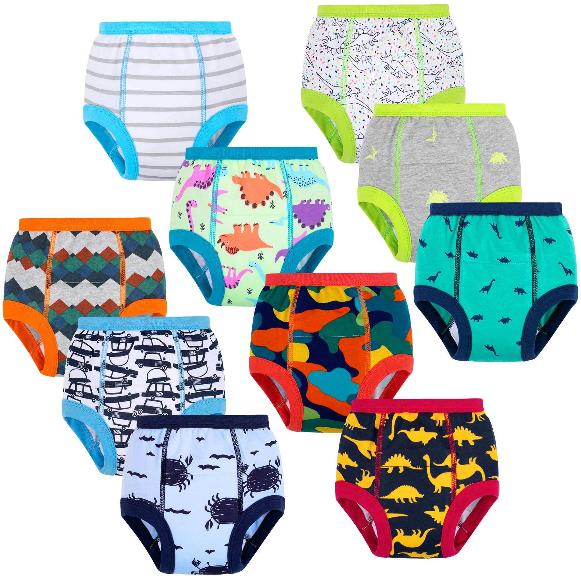 BIG ELEPHANT 10-Packs Training Underwear Absorbent Toddler Potty Trained Pants for Boys and Girls 12 Months - 9