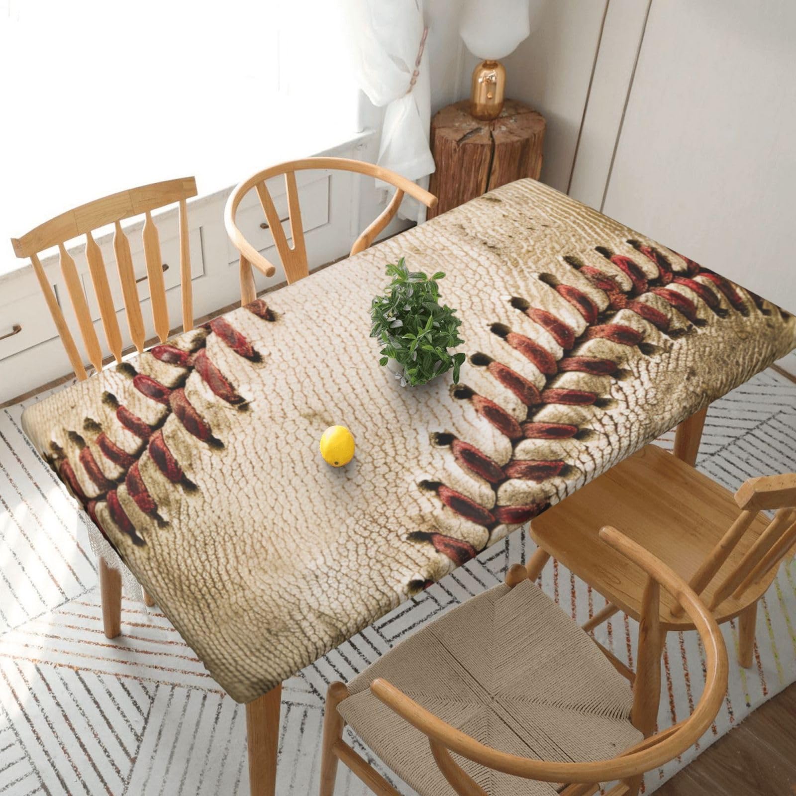 WPKJU Baseball 1 Printed Tablecloths 5ft Rectangular Table Covers Washable Polyester Decorative Table Cloth for Dining Table Picnic Wedding