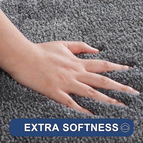 Miniatura 5 de COSY HOMEER Alfombras extra gruesas para el baño, tapetes de baño antideslizantes, tapete de felpa suave, peludo y 100% micro poliéster, tapete para