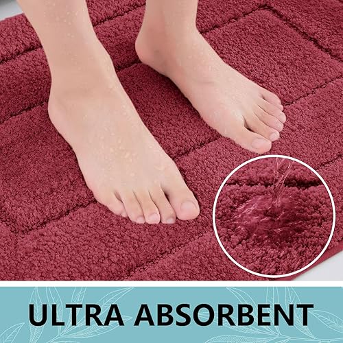 Miniatura 144 de Buganda Alfombras de baño, 24" x 16", Alfombras de baño de microfibra suaves y absorbentes, Alfombra de ducha esponjosa antideslizante, Alfombras de