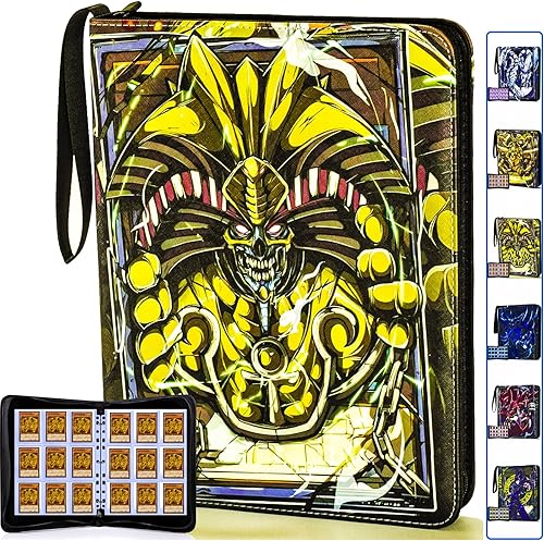 Miniatura 10 de KarlyPro Carpeta de tarjetas coleccionables para YUGIOH Tarjetas, álbum de 990 bolsillos con fundas compatible con tarjetas Yu Gi Oh, tarjetas TCG u