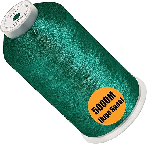 Miniatura 14 de New brothread - Bobina única de 5000 m de hilo de poliéster para máquina de bordar 40WT para máquinas comerciales y domésticas - Marigold