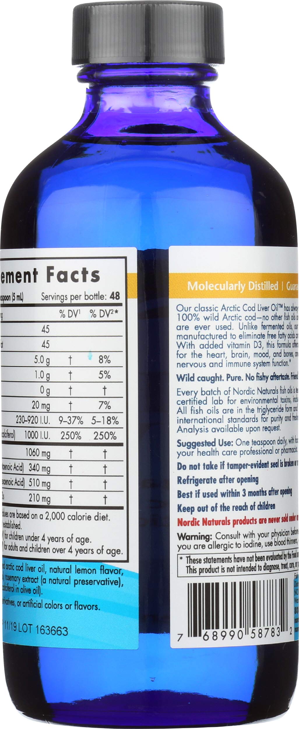 Nordic Naturals Arctic-D Cod Liver Oil, Lemon - 237 ml.